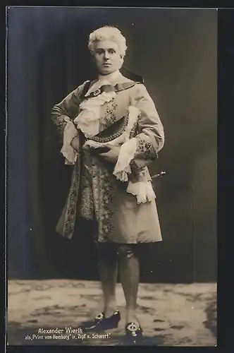 AK Schauspieler Alexander Wierth als Prinz von Homburg in Zopf und Schwert