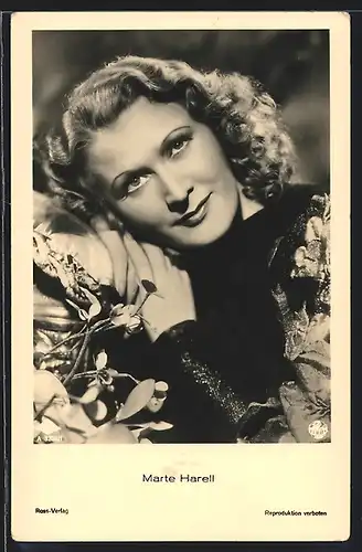 AK Schauspielerin Marte Harell mit lockigem Haar