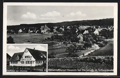 AK Neusatz, Totalansicht Gasthaus zur Sonne, Ortsansicht