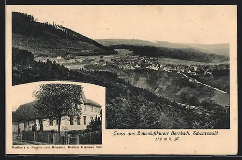 AK Bernbach /Schwarzwald, Gasthaus und Pension zum Bernstein, Teilansicht