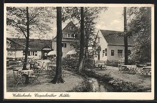 AK Berg. Gladbach, Waldgasthaus Diepeschrather Mühle von Willi Lukaschewski