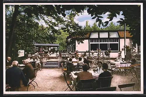 AK Dresden-Weisser Hirsch, Konditorei - Kaffee Faust, Gartenpartie