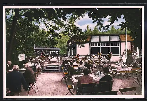 AK Dresden-Weisser Hirsch, Konditorei - Kaffee Faust, Gartenpartie