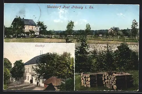 AK Walddorf i. Sa., Ansicht vom Gasthof