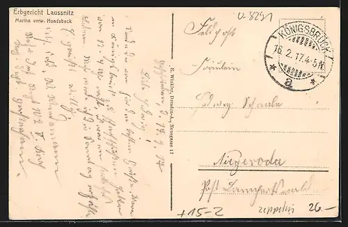 AK Laussnitz, Zeppelin über dem Gasthaus zum Erbgericht Laussnitz