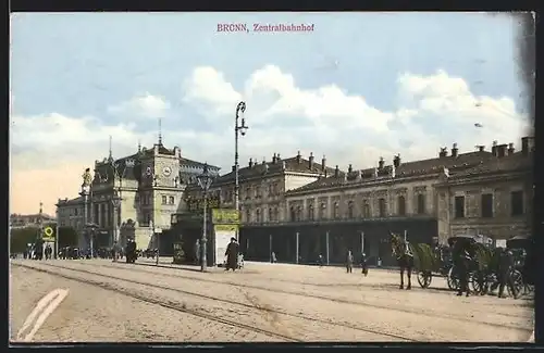 AK Brünn / Brno, Zentralbahnhof