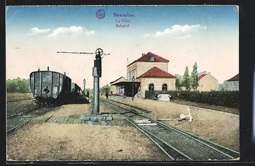 AK Beverloo, La Gare, Eisenbahn am Bahnhof