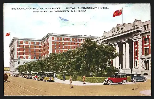 AK Winnipeg, Manitoba, Royal Alexandra Hotel an d Station, Bahnhof