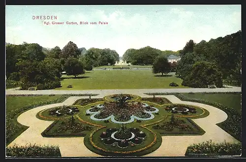 AK Dresden, Grosser Garten, Blick vom Palais