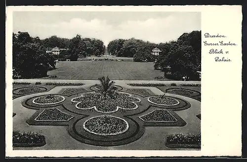 AK Dresden, Grosser Garten, Blick vom Palais