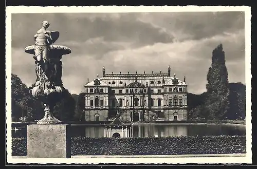 AK Dresden, Grosser Garten, Palais und Teich
