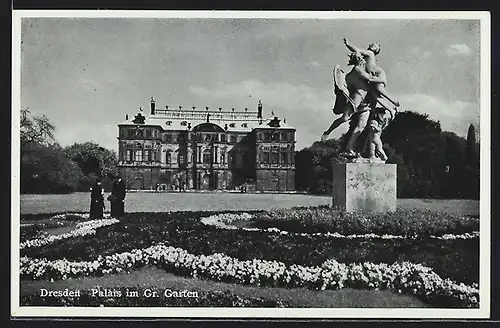 AK Dresden, Ansicht vom Palais im Grossen Garten