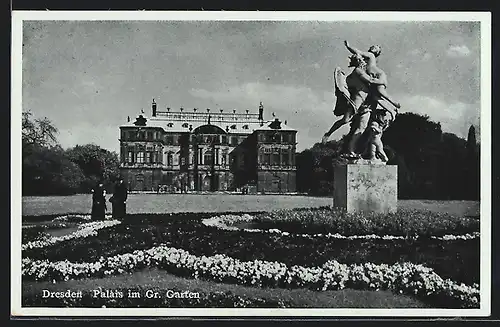 AK Dresden, Ansicht vom Palais im Grossen Garten