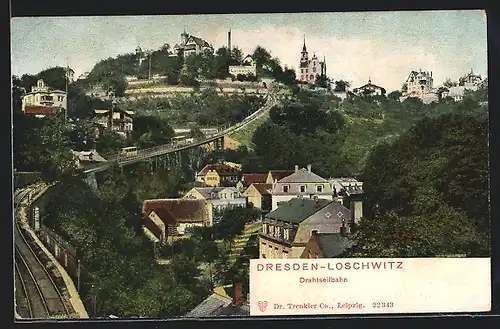 AK Dresden-Loschwitz, der Luisenhof am oberen Ende der Drahtseilbahn