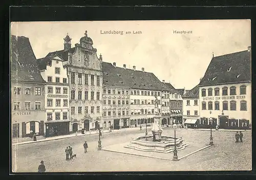 AK Landsberg a. Lech, Blick über den Hauptplatz