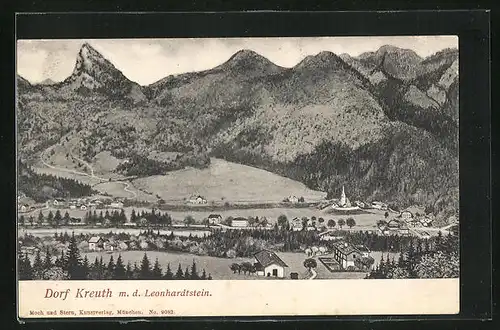 AK Dorf Kreuth, Gesamtansicht mit Leonhardtstein