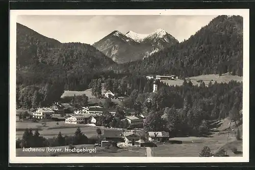 AK Jachenau / bayer. Hochgebirge, Ortspartie aus der Vogelschau