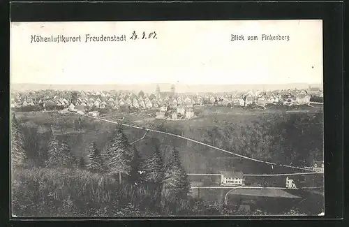 AK Freudenstadt, Panoramablick vom Finkenberg