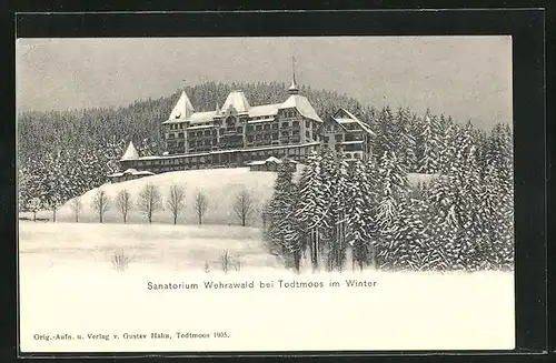 AK Todtmoos, Sanatorium Wehrawald im Winter