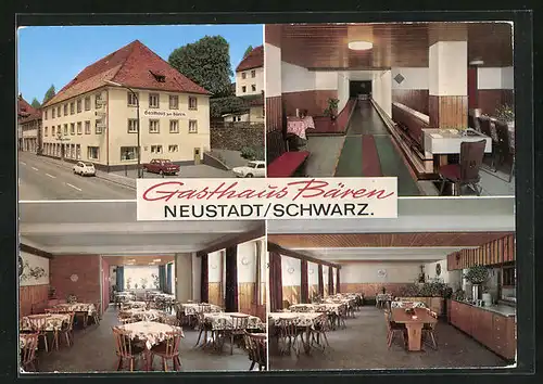 AK Neustadt / Schwarzwald, Gasthaus Bären mit Innenansicht, Bes. Josef Scherer