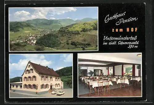 AK Untermünstertal im südl. Schwarzwald, Gasthaus Pension zum Hof, Innenansicht, Teilansicht