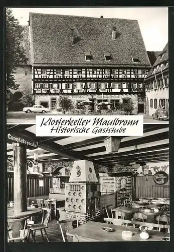 AK Maulbronn / Wttbg, Gasthaus Klosterkeller, Innenansicht vom Speiseraum