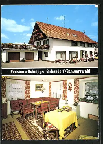 AK Birkendorf / Schwarzwald, Hotel-Pension Schropp, Innenansicht vom Speiseraum