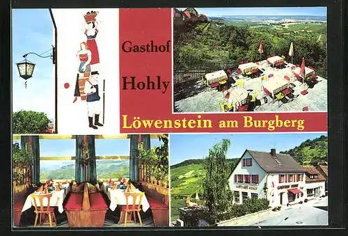 AK Löwenstein, Gasthof Hohly mit Terrasse im Sommer
