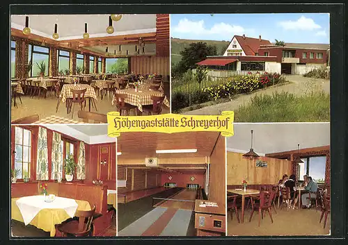 AK Hessigheim / Württemberg, Gasthaus Schreyerhof, Innenansicht der Kegelbahn