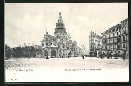 AK München, Stiegelmayerplatz mit Löwenbräu-Keller