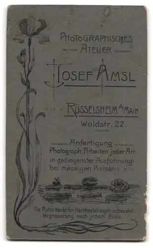 Fotografie Josef Amsl, Rüsselsheim a / Main, Portrait junger Herr im Anzug mit Krawatte und Zwicker