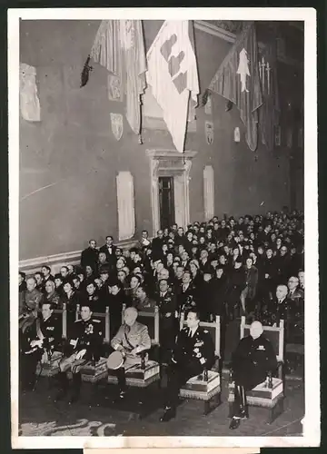 Fotografie Ansicht Rom, König von Italien im Kapitol zum 300. Jubiläum Galileo Galilei`s 1942
