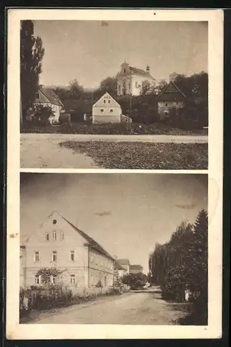 AK Tuhán, Strassenpartie mit Kirche