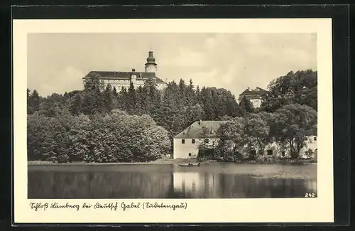 AK Deutsch Gabel / Jablone v Podjestedi, Schloss Lämberg mit See