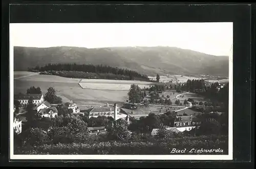 AK Bad Liebwerda / Lazne Libverda, Feldpartie mit Blick zum Ort