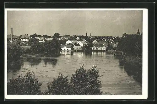 AK Hirschberg / Böhmen, Perspektive aus der Vogelschau