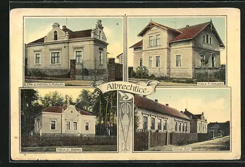 AK Albrechtice, Villa p. reditele V. Matouse, Villova ctvrt, Villa p . fr. Jakubske