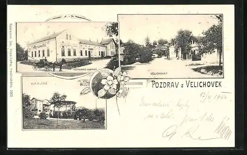 Lithographie Velichovky, Restaurace J. Kopecky, Vila a Lázne