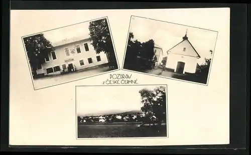 AK Ceska Cermna, Kirche, Handlung, Ortspanorama