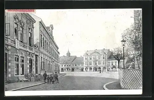 AK Týniste n. Orl., Blick in eine Strasse zum Marktplatz