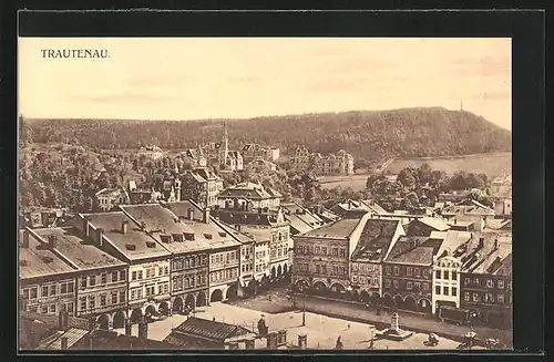 AK Trautenau / Trutnov, Panoramablick auf den Ort