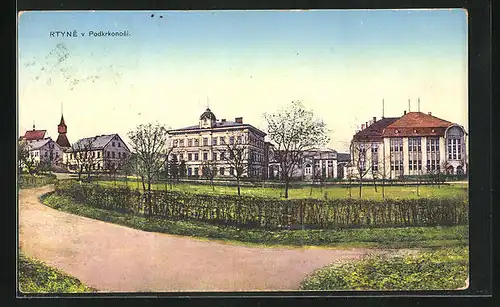 AK Rtyne v Podkrkonosí, Teilansicht des Ortes