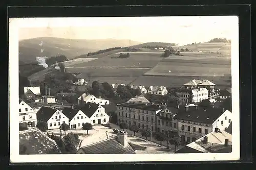 AK Olesnice, Panoramablick aus der Vogelschau