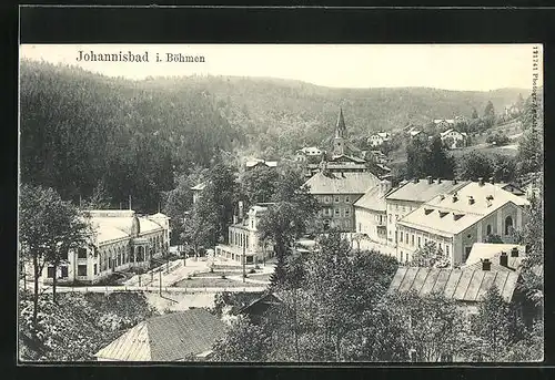 AK Johannisbad / Janske Lazne, Blick aus der Vogelschau