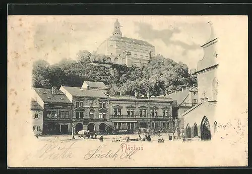 AK Náchod, Ortspartie mit Schloss