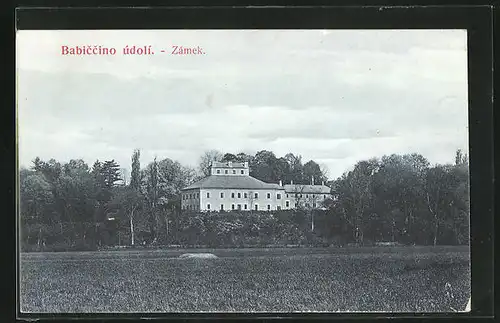 AK Ratiborice, Babiccino udoli, Ausblick auf das Schloss