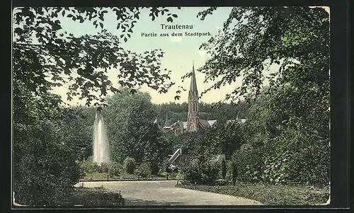 AK Trautenau / Trutnov, Partie aus dem Stadtpark