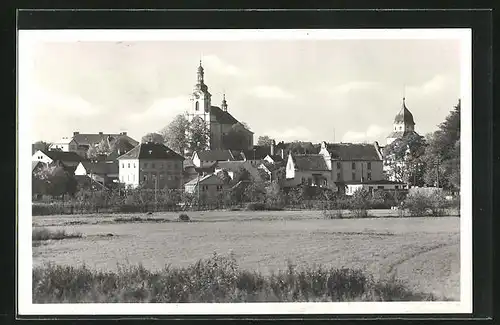 AK Castolovice, Blick nach Kirche