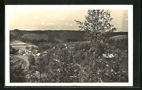 AK Nemecká Rybná, Dolní díl, Blick nach dem Ort