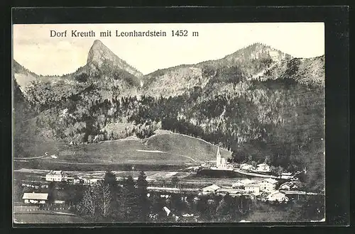 AK Dorf Kreuth, Gesamtansicht mit Leonhardstein